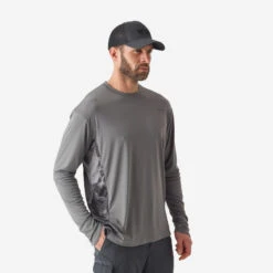 Tee-shirt De Pêche Anti-UV 500 Gris -Matériel De Pêche tee shirt de peche anti uv 500 gris 1